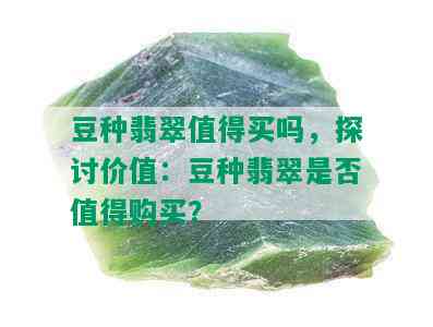 豆种翡翠值得买吗，探讨价值：豆种翡翠是否值得购买？