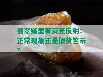 翡翠缝里有荧光反射：正常现象还是假货警示？