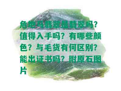 危地马翡翠是翡翠吗？值得入手吗？有哪些颜色？与毛货有何区别？能出证书吗？附原石图片