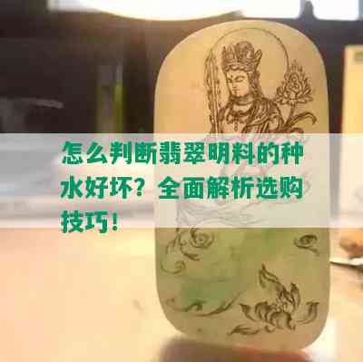 怎么判断翡翠明料的种水好坏？全面解析选购技巧！