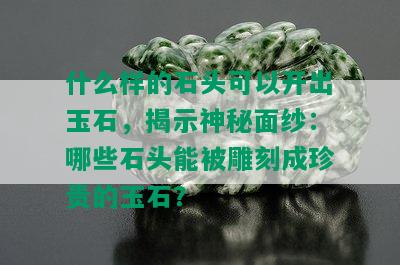 什么样的石头可以开出玉石，揭示神秘面纱：哪些石头能被雕刻成珍贵的玉石？