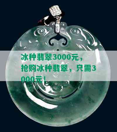 冰种翡翠3000元，抢购冰种翡翠，只需3000元！