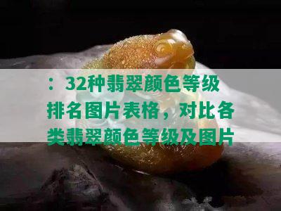 ：32种翡翠颜色等级排名图片表格，对比各类翡翠颜色等级及图片