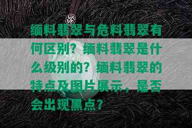 缅料翡翠与危料翡翠有何区别？缅料翡翠是什么级别的？缅料翡翠的特点及图片展示，是否会出现黑点？