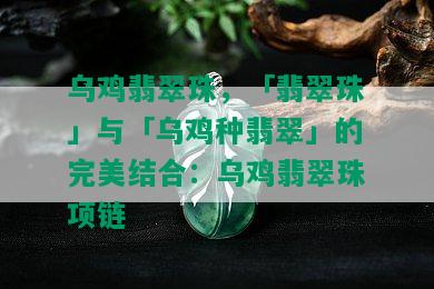 乌鸡翡翠珠，「翡翠珠」与「乌鸡种翡翠」的完美结合：乌鸡翡翠珠项链