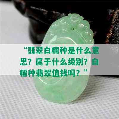 “翡翠白糯种是什么意思？属于什么级别？白糯种翡翠值钱吗？”