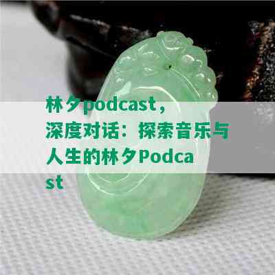 林夕podcast，深度对话：探索音乐与人生的林夕Podcast