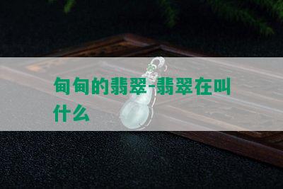 甸甸的翡翠-翡翠在叫什么