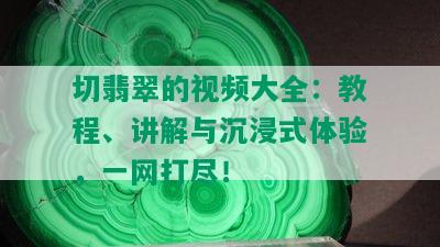 切翡翠的视频大全：教程、讲解与沉浸式体验，一网打尽！