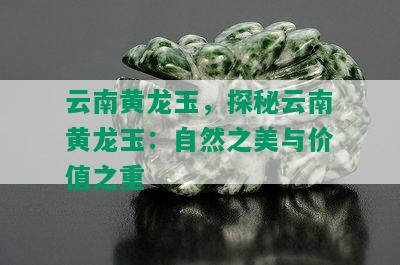 云南黄龙玉，探秘云南黄龙玉：自然之美与价值之重