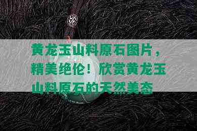 黄龙玉山料原石图片，精美绝伦！欣赏黄龙玉山料原石的天然美态