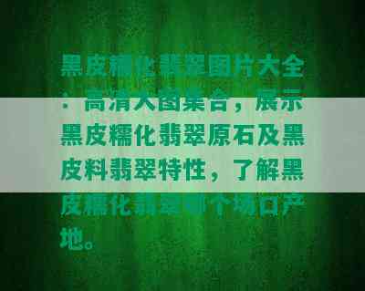 黑皮糯化翡翠图片大全：高清大图集合，展示黑皮糯化翡翠原石及黑皮料翡翠特性，了解黑皮糯化翡翠哪个场口产地。