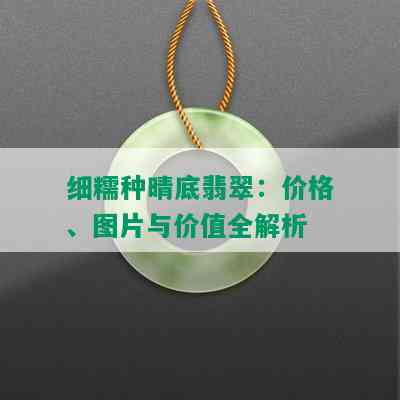 细糯种晴底翡翠：价格、图片与价值全解析