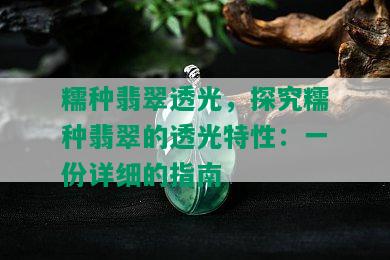 糯种翡翠透光，探究糯种翡翠的透光特性：一份详细的指南