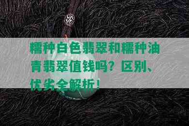 糯种白色翡翠和糯种油青翡翠值钱吗？区别、优劣全解析！