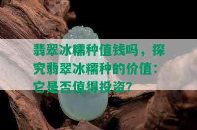 翡翠冰糯种值钱吗，探究翡翠冰糯种的价值：它是否值得投资？