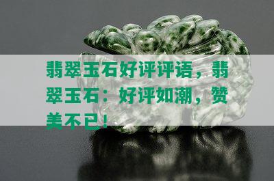 翡翠玉石好评评语，翡翠玉石：好评如潮，赞美不已！