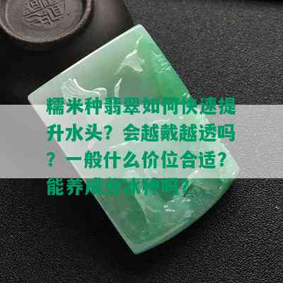 糯米种翡翠如何快速提升水头？会越戴越透吗？一般什么价位合适？能养成分冰种吗？