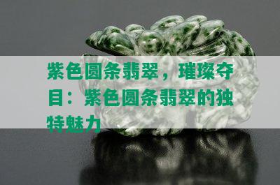 紫色圆条翡翠，璀璨夺目：紫色圆条翡翠的独特魅力