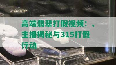 高端翡翠打假视频：、主播揭秘与315打假行动