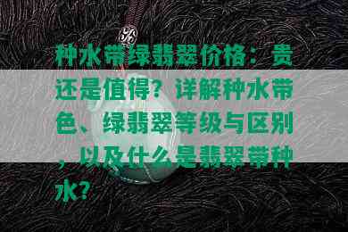 种水带绿翡翠价格：贵还是值得？详解种水带色、绿翡翠等级与区别，以及什么是翡翠带种水？