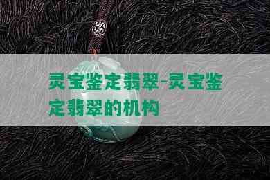 灵宝鉴定翡翠-灵宝鉴定翡翠的机构