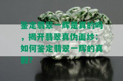 鉴定翡翠一辉是真的吗，揭开翡翠真伪面纱：如何鉴定翡翠一辉的真假？