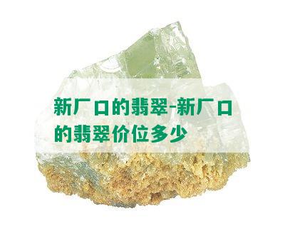 新厂口的翡翠-新厂口的翡翠价位多少