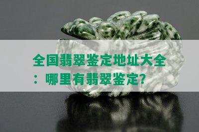 全国翡翠鉴定地址大全：哪里有翡翠鉴定？