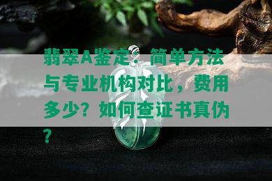 翡翠A鉴定：简单方法与专业机构对比，费用多少？如何查证书真伪？