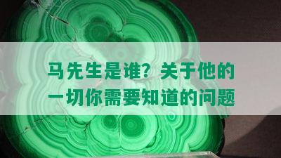 马先生是谁？关于他的一切你需要知道的问题