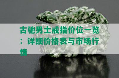 古驰男士戒指价位一览：详细价格表与市场行情