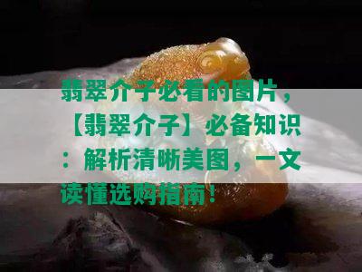 翡翠介子必看的图片，【翡翠介子】必备知识：解析清晰美图，一文读懂选购指南！