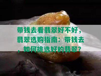 带钱去看翡翠好不好，翡翠选购指南：带钱去，如何挑选好的翡翠？