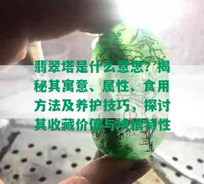 翡翠塔是什么意思？揭秘其寓意、属性、食用方法及养护技巧，探讨其收藏价值与块根特性