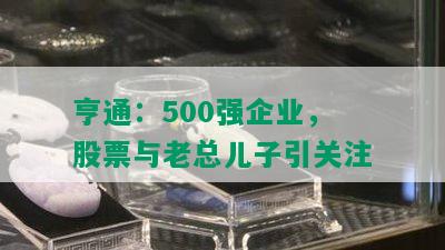 亨通：500强企业，股票与老总儿子引关注