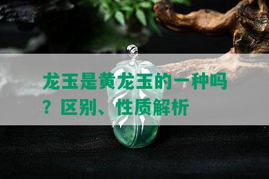 龙玉是黄龙玉的一种吗？区别、性质解析