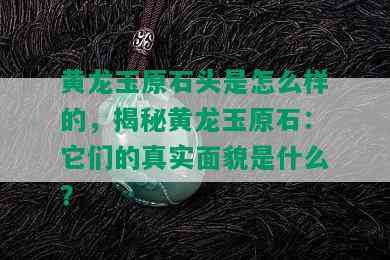 黄龙玉原石头是怎么样的，揭秘黄龙玉原石：它们的真实面貌是什么？