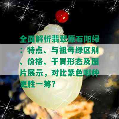 全面解析翡翠原石阳绿：特点、与祖母绿区别、价格、干青形态及图片展示，对比紫色哪种更胜一筹？