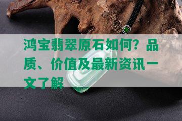 鸿宝翡翠原石如何？品质、价值及最新资讯一文了解