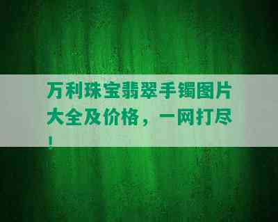 万利珠宝翡翠手镯图片大全及价格，一网打尽！