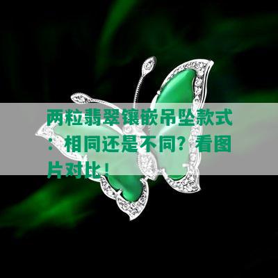 两粒翡翠镶嵌吊坠款式：相同还是不同？看图片对比！