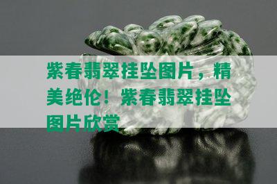 紫春翡翠挂坠图片，精美绝伦！紫春翡翠挂坠图片欣赏