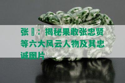 张翀：揭秘果敢张忠贤等六大风云人物及其忠诚图片