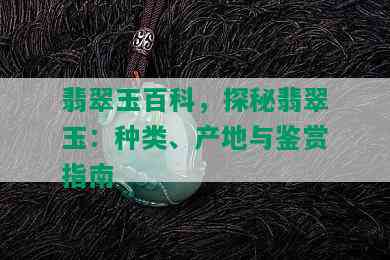 翡翠玉百科，探秘翡翠玉：种类、产地与鉴赏指南