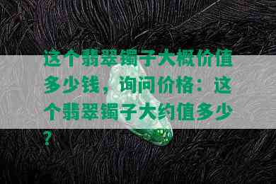 这个翡翠镯子大概价值多少钱，询问价格：这个翡翠镯子大约值多少？