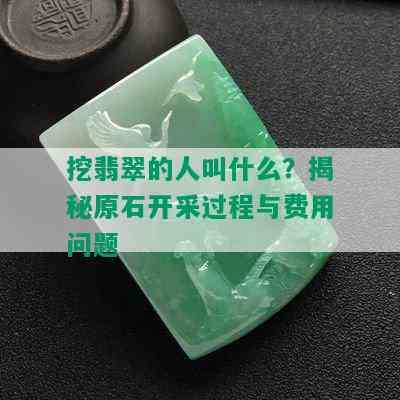 挖翡翠的人叫什么？揭秘原石开采过程与费用问题