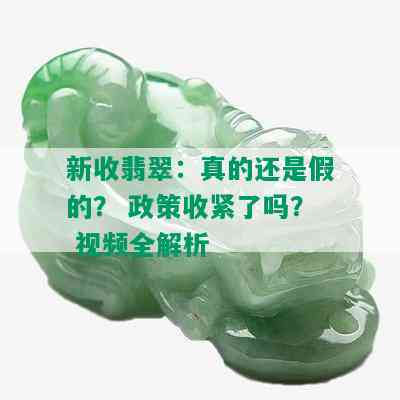 新收翡翠：真的还是假的？ 政策收紧了吗？ 视频全解析