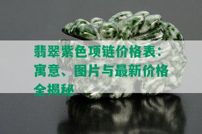 翡翠紫色项链价格表：寓意、图片与最新价格全揭秘