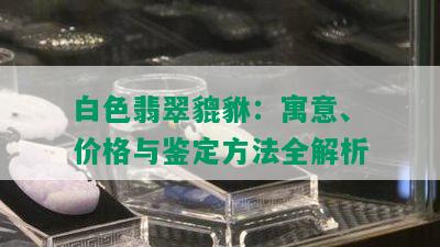 白色翡翠貔貅：寓意、价格与鉴定方法全解析